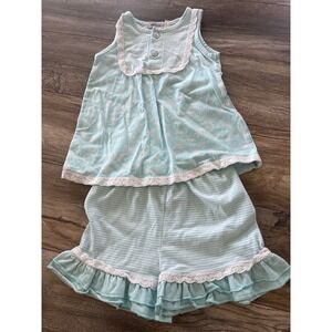 Tara Collection Mint Green Lace Ruffle Tank and Shorts Set Size 3 Toddler